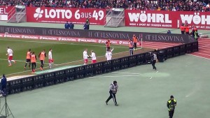 Arroganter, provozierender RBL-Torjubel nahcdem 1:0. Foto: Hertlein