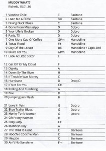 Setlist 2016 - MUDDY WHAT