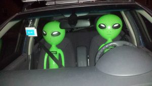 Aliens-Alarm in Schwabach -Freitagnacht aufdem Galerie Gaswerk-Parkplatz gescihtet...Foto: Matthias Hertlein