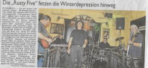 Rusty Five im Schwabacher Tagbaltt (10.1.2017)